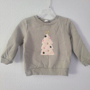 PL Kids Toddler Holiday Sweatshirt Fleece-Lined Christmas Pullover Grey Size 2